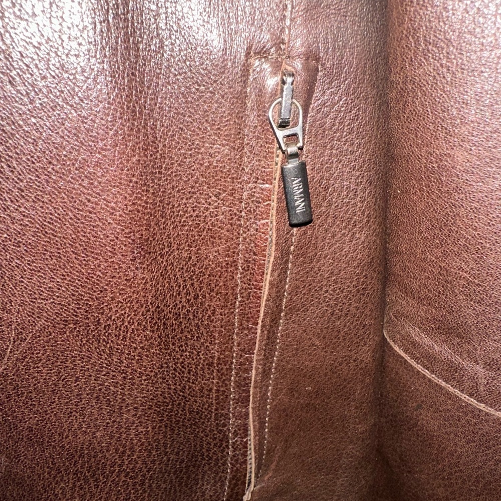 Armani Collezioni Dark Brown Lambskin Jacket - Picture 5 of 10